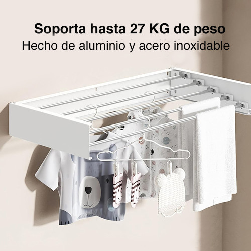 Colgador ropa plegable pared oculto robusto 80 x 40 cms Colgador ropa plegable pared oculto robusto 80 x 40 cms