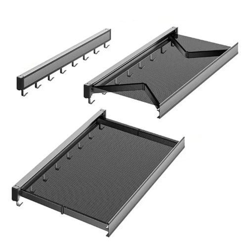 Colgador de ropa retráctil pared repisa ganchos