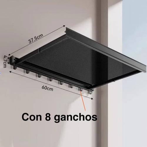 Colgador de ropa retráctil pared repisa ganchos