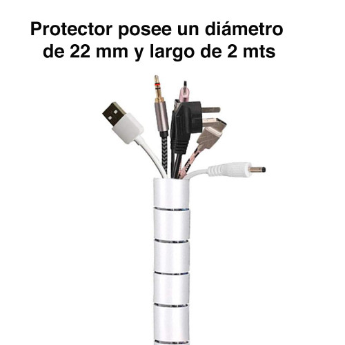 Protector organizador de cables 2 mts blanco Protector organizador de cables 2 mts blanco
