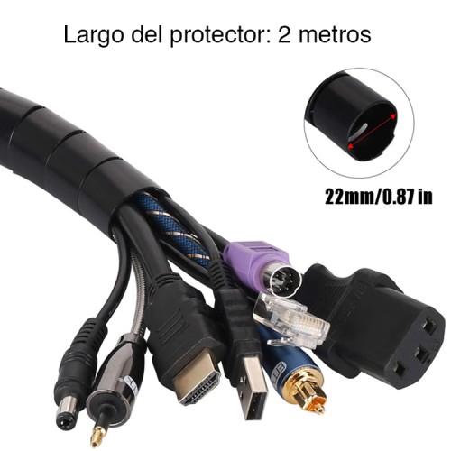 Protector organizador de cables 2 metros 