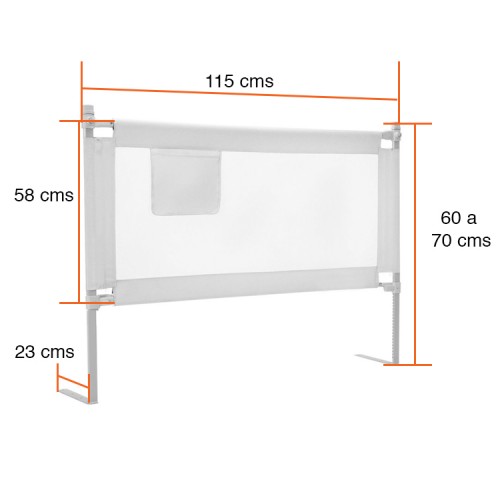 Baranda para cama seguridad lateral Blanca