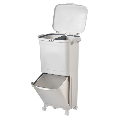 Basurero reciclaje separador basura ruedas 38L