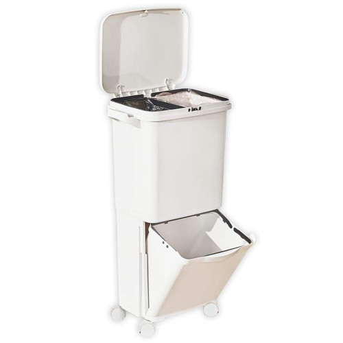 Basurero reciclaje separador basura ruedas 38L