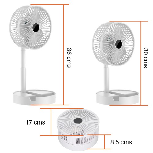 Ventilador USB de escritorio altura ajustable Blanco