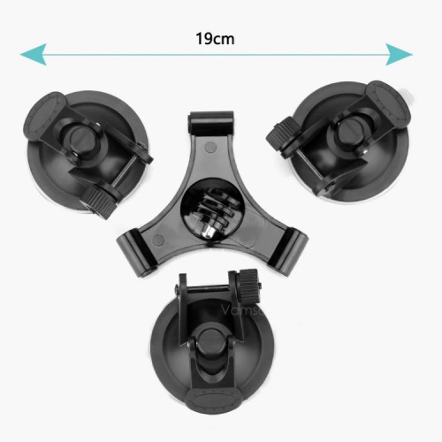 Soporte triple ventosa para GoPro Automóvil
