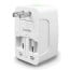 Adaptador enchufe viajes con 2 USB US AUS Europa UK
