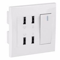 Tomacorriente enchufe con 4 USB con interruptor