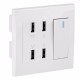 Tomacorriente enchufe con 4 USB con interruptor