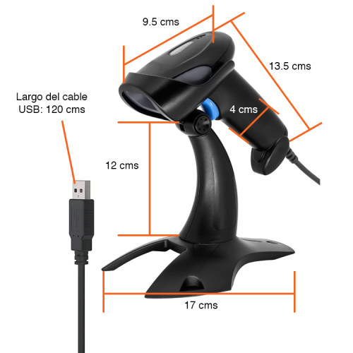 Lector código de barras USB CCD manual y continuo 1D