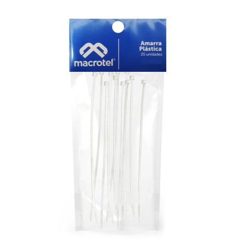 Amarra Cables plásticas 200mm x 25u Transparente
