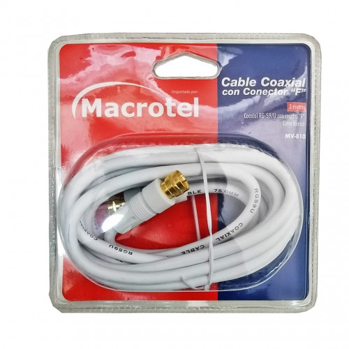 Cable Coaxial RG-59/U conector F de 3 metros
