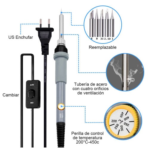 Kit 27 herramientas electrónica cautín tester destornillador Kit 27 herramientas electrónica cautín tester destornillador