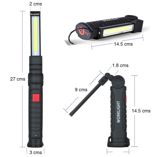 Linterna de trabajo led plegable recargable con imán