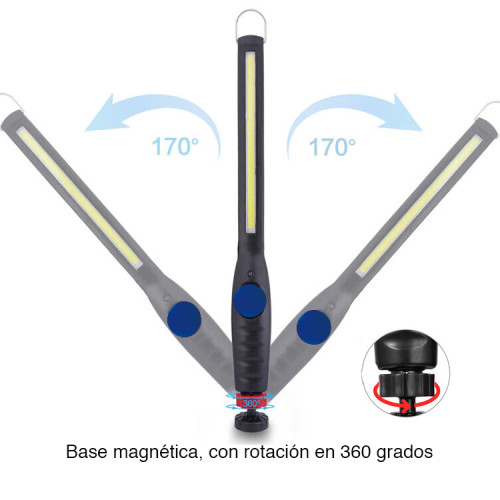Linterna de trabajo magnética giratoria Luz blanca y roja 