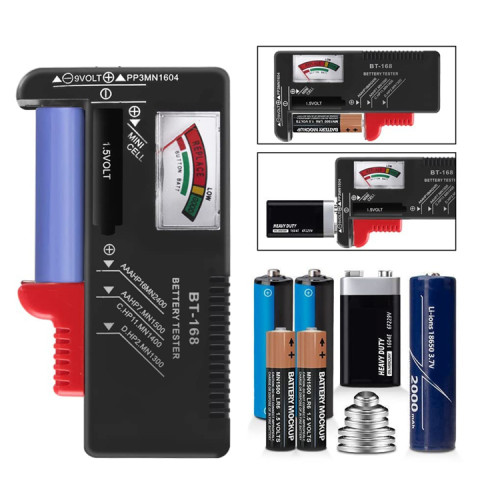 Tester probador pilas de 1.5V hasta 9V aguja
