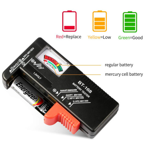 Tester probador pilas de 1.5V hasta 9V aguja