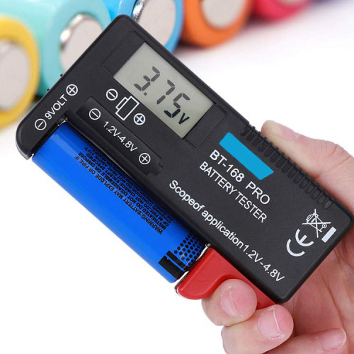 Tester digital mide voltaje de pilas y baterías hasta 9V