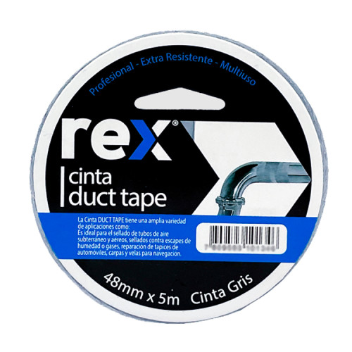 Cinta Duc Tape alta resistencia Gris Rex 10 mts Cinta Duc Tape alta resistencia Gris Rex 10 mts