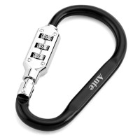 Mosquetón de seguridad con clave 37 mm Negro