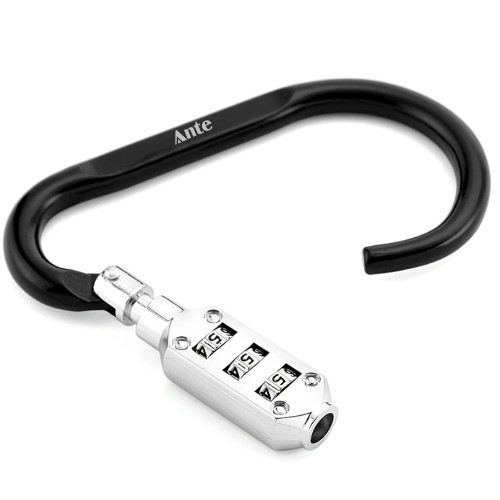 Mosquetón de seguridad con clave 37 mm Negro