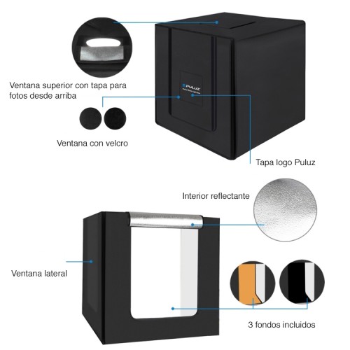 Mini Estudio fotográfico portátil 80 cms Led USB