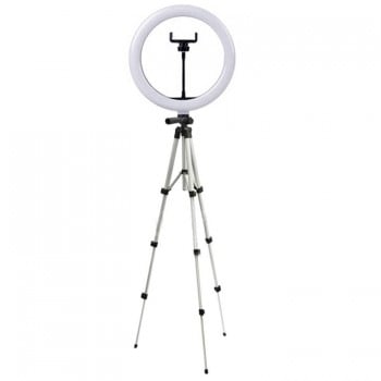 Aro Anillo Luz led tripode iluminación ajustable 33 cms 