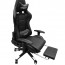 Silla Gamer Negra Ergonómica con apoya reposa pies 