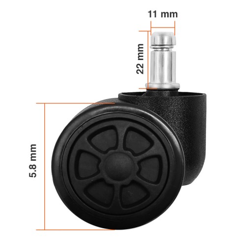 Ruedas para silla Gamer escritorio pack 5 unidades