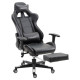 Silla Gamer Negra Ergonómica con apoya reposa pies 