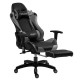 Silla Gamer Gris y Negra Ergonómica con apoya pies 