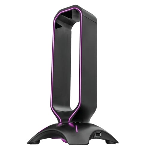 Soporte audífonos para escritorio luz RGB y Hub USB