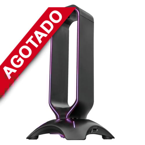 Soporte audífonos para escritorio luz RGB y Hub 