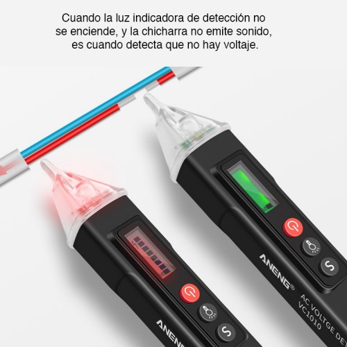Detector voltaje corriente eléctrica sin contacto 12V a 1000V
