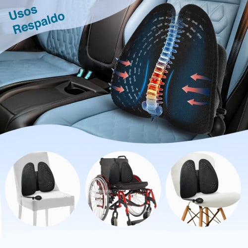 Cojín Respaldo Lumbar silla ajuste presión aire Cojín Respaldo Lumbar silla ajuste presión aire