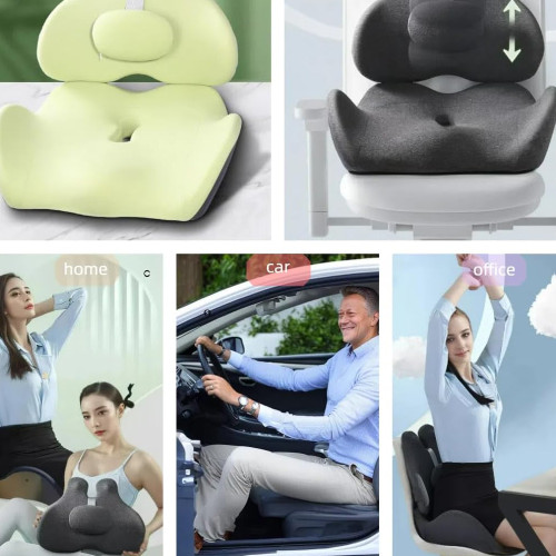 Cojín y Respaldo Lumbar para coxis silla y automóvil Cojín y Respaldo Lumbar para coxis silla y automóvil