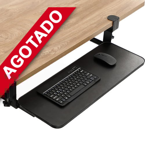 Bandeja teclado bajo escritorio con riel y prensa Bandeja teclado bajo escritorio con riel y prensa