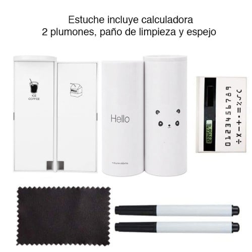 Estuche Lápices Calculadora Espejo Pizarra