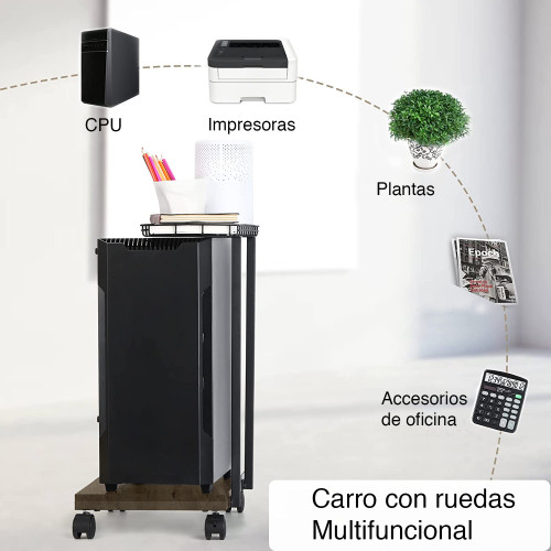 Carro para CPU móvil  Soporte con ruedas y bandeja superior