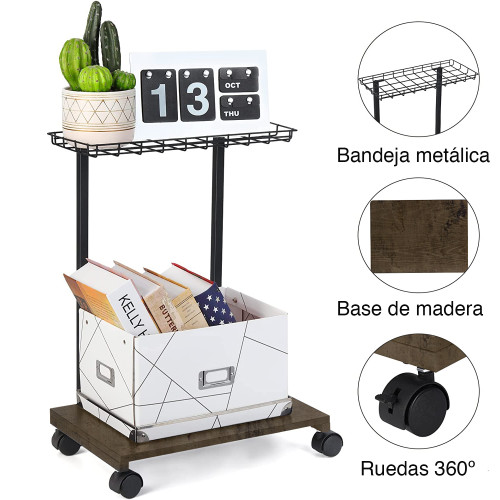 Carro Soporte CPU con ruedas y bandeja superior
