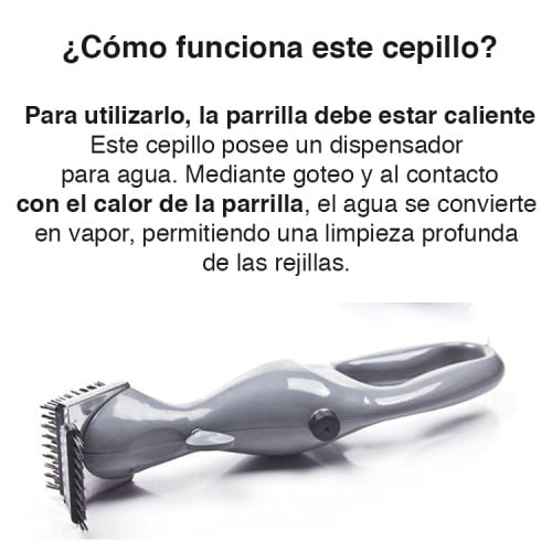 Cepillo para limpiar parrilla limpiador con dispensador agua
