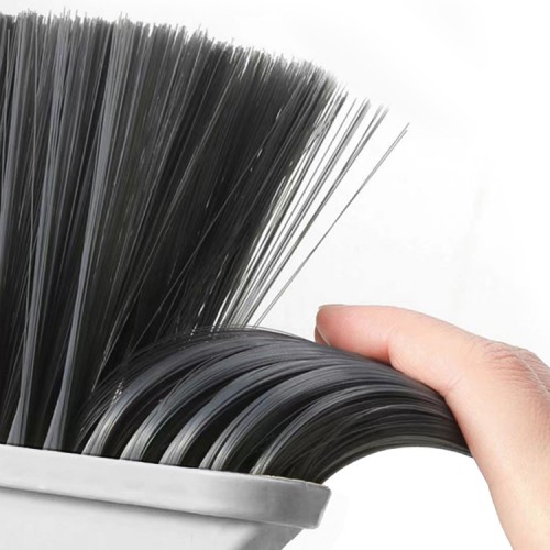 Mini Escoba con pala con limpiador pelos pelusas Gris claro