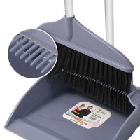Mini Escoba con pala con limpiador pelos pelusas Gris oscuro