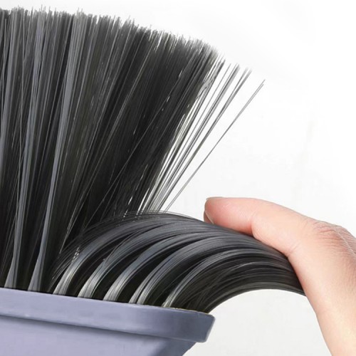 Mini Escoba con pala con limpiador pelos pelusas Gris oscuro