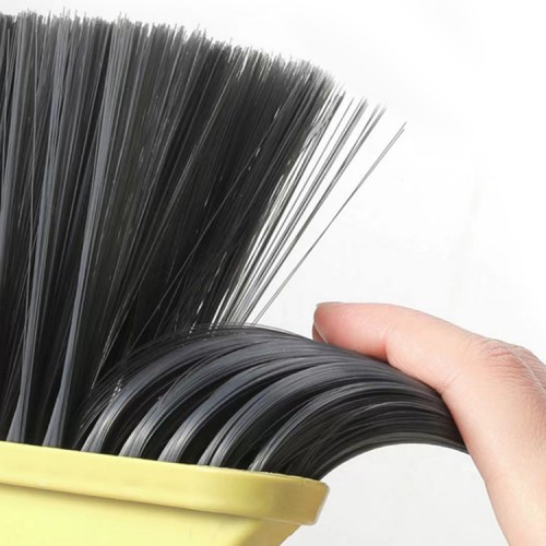 Mini Escoba con pala con limpiador de pelos pelusas Amarilla