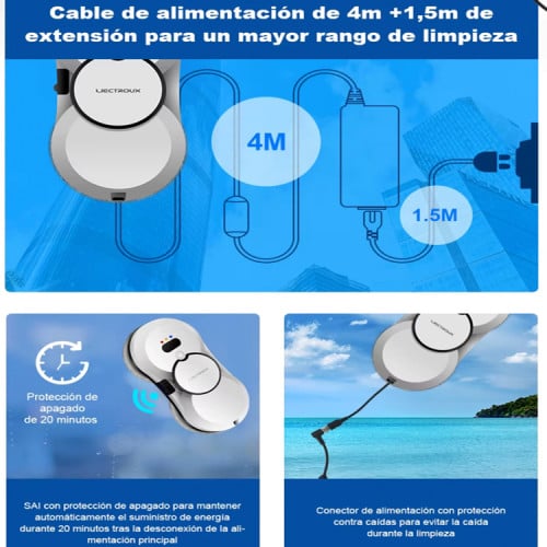 Robot limpiador de vidrios con pulverizador Liectroux Robot limpiador de vidrios con pulverizador Liectroux