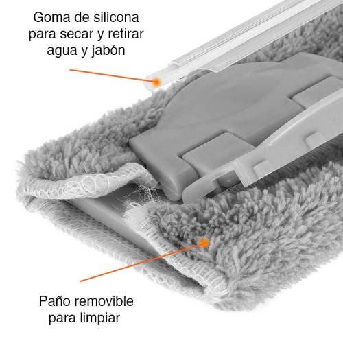 Limpia Vidrios Extensible Telescópico hasta 138 cms