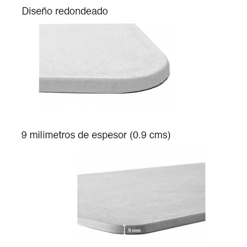 Alfombra de baño de diatomita semicircular de mármol blanco al por