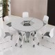 Moderna Mesa Reuniones modular circular 6 sillas plegable