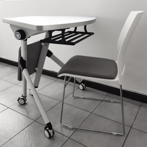 Moderna Mesa Reuniones modular circular 6 sillas plegable